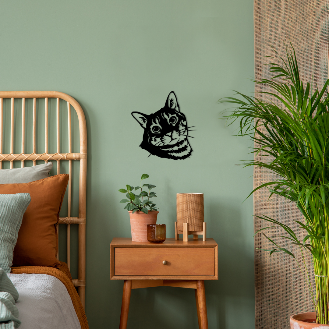 Pet wall decor featuring an illustration of a Tabby Cat. Acrylic glass decor - Vibewall