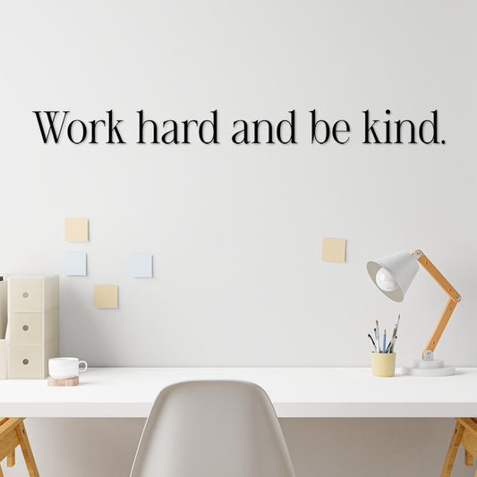 Minimalist office setup with motivational quote on a white wall - Acrylic wall decor - Vibewall