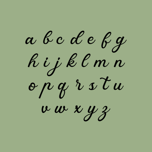 Alphabet letters from a to z in black on a green background - Acrylic wall decor - Vibewall