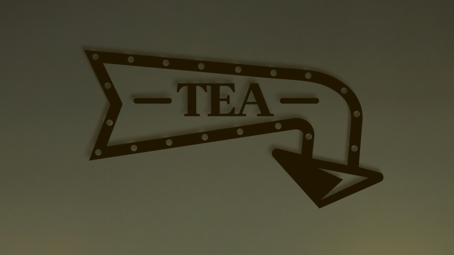 Decorative metal sign with 'TEA' on a plain background - Acrylic wall decor - Vibewall