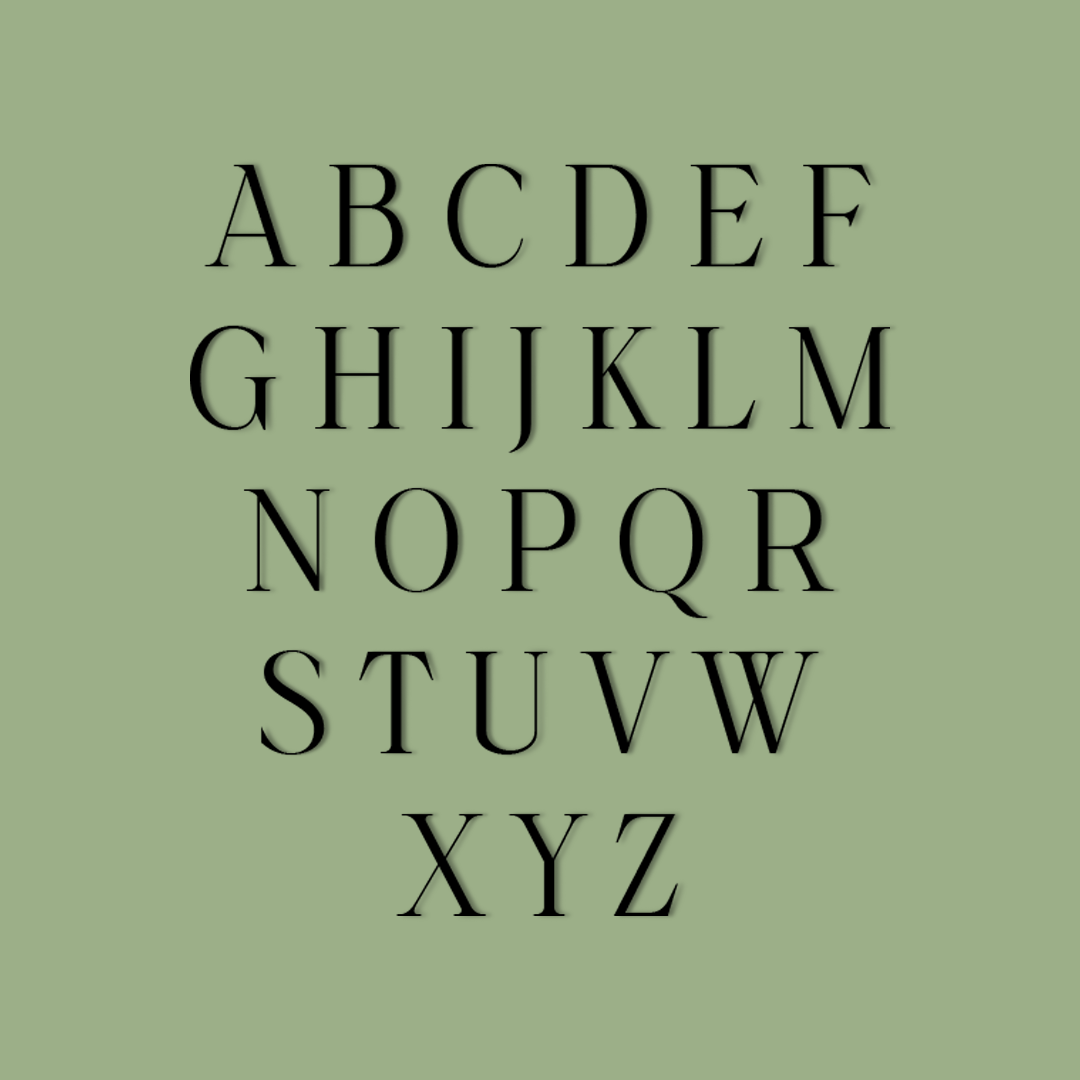 Alphabet letters on a green background