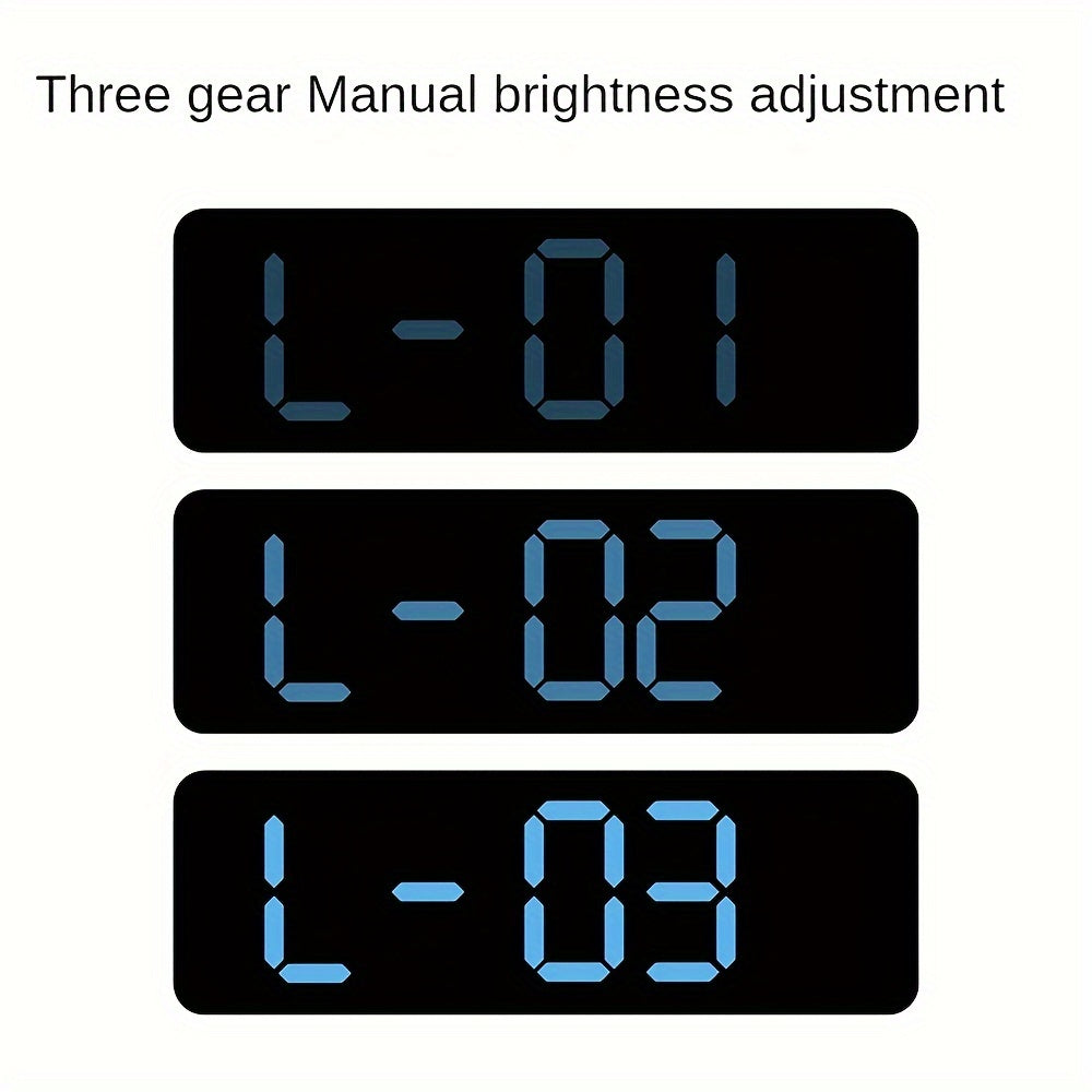 Large 12/24H Digital Wall Clock with Temperature and Humidity Display - Brightness Adjustable, LED Table Alarm Clock with Week Display, Electronic Snooze Function, Compact Design for Home or Office